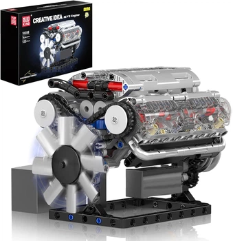 Конструктор Mould King 10088 на 535 деталей, модель двигуна V8, контруктор мотору, контруктор для дорослих, колекційний конструктор