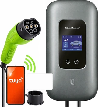 Stacja ładowania Qoltec EV Charging Station Type2 3 phases 22kW 32A Wallbox 5m (5901878527239)