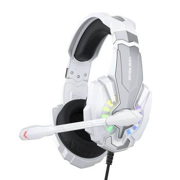 Игровая гарнитура KOTION EACH G9000 Plus для ПК и консолей с RGB-подсветкой и микрофоном (Белый)
