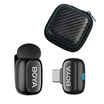 Петличный микрофон BOYA mini USB Type-C (1 шт.) для iPhone и Android беспроводной + твердый кейс для хранения, петличка для телефона (50067)