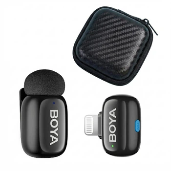Петличный микрофон BOYA mini Lightning (1 шт.) для iPhone беспроводной + твердый кейс для хранения, петличка для телефона (50068)