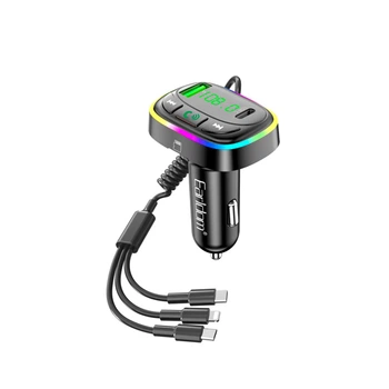 FM-модулятор Earldom ET-M105 + 3 in 1 Cable Black