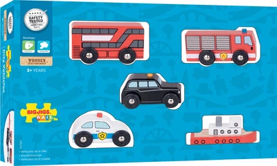Zestaw Bigjigs Toys Pojazdy drewniane 2999566 (691621090640)