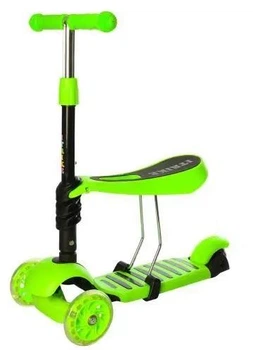 Детский самокат с сиденьем Best Scooter 3в1 зеленый