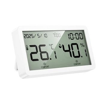 Термогигрометр HOCO HX42 с часами и будильником, White