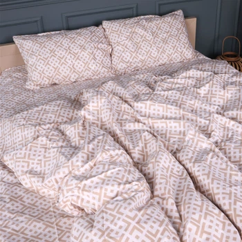 Комплект постельного белья Mirson Полуторный 143х210 см 17-0948 Abstract Beige Бязь (2200013164685)