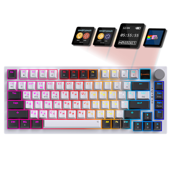 Клавіатура бездротова GamePro Asgard Valhalla Pro QLAB Sakura Switch RGB Bluetooth/Wireless/USB-C White (MK160-W-D-QS-PRO)