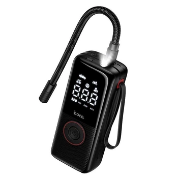 Акумуляторний насос компресор з ліхтариком Hoco ZP18 4000mAh 10.3bar чорний