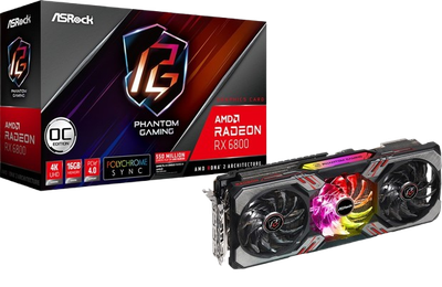 Відеокарта AMD Radeon RX 6800 16GB ASRock Phantom Gaming D (RX6800 PGD 16GO) Б/В