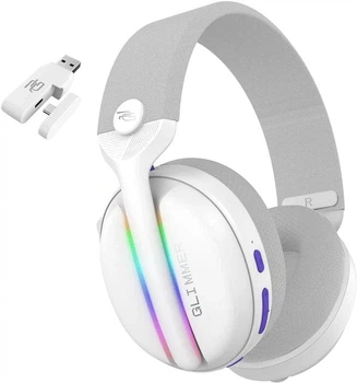 Игровые беспроводные наушники Proove Gaming Glimmer (APP) с микрофоном и LED RGB подсветкой геймерская гарнитура (WHGL00022017) White/Purple