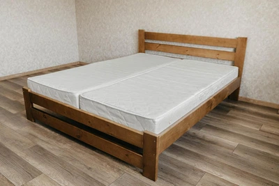 Ліжко 120*200 горіх, Двоспальне. Ліжко деревянне, з цільного дерева, без зрощень, 3 масива сосни