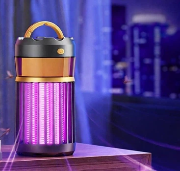 Ловушка Лампа от комаров и насекомых портативная аккумуляторная LED USB Черный/Золотой ABC