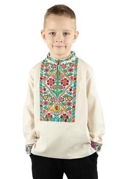 Вишиванка для хлопчика V&V Цвітан 146 Бежевий (210528193-333)