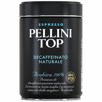 Кофе Молотый без Кофеина (100% Арабика) Espresso Pellini Top Decaffeinato Naturale 250 г