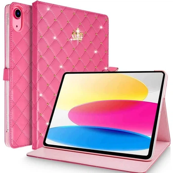 Чехол LuxuryFlip для Apple iPad 11" 2025 (A16) с короной Rose