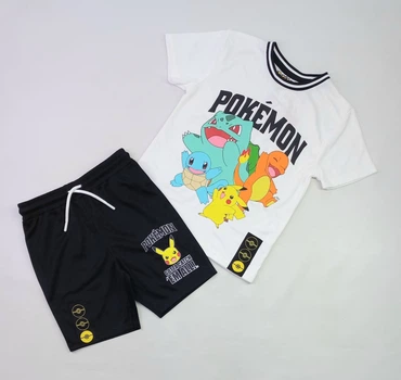 Костюм (футболка+шорти) для хлопчика Pokemon 84081 116-122см(р) білий з чорним