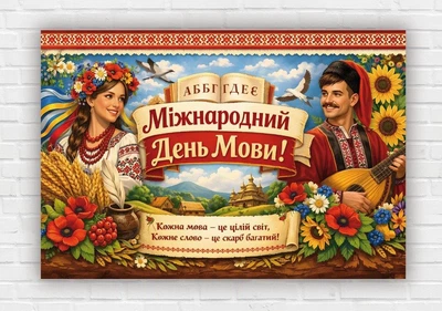 Бумажный плакат "Международный день речи" 110х75 см
