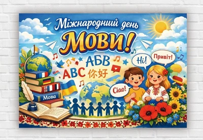 Бумажный плакат "Международный день речи. Буквы" 110х75 см
