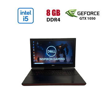 Ігровий ноутбук Б-клас Dell Inspiron 7567 / 15.6" (1920x1080) TN / Intel Core i5-7300HQ (4 ядра по 2.5 - 3.5 GHz) / 8 GB DDR4 / 256 GB SSD / nVidia GeForce GTX 1050, 4 GB GDDR5, 128-bit / WebCam б/в