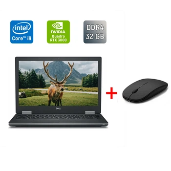 Мобильная рабочая станция Б-класс Dell Precision 7540 / 15.6" (1920x1080) IPS / Intel Core i9-9880H (8 (16) ядер по 2.3 - 4.8 GHz) / 32 GB DDR4 / 512 GB SSD / nVidia Quadro RTX 3000, 6 GB GDDR6, 192-bit / WebCam б/у + Подарок Беспроводная мышь / USB