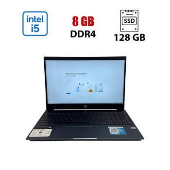 Ноутбук HP Chromebook 15-de0523dx White / 15.6" (1920x1080) IPS Touch / Intel Core i5-8250U (4 (8) ядра по 1.6 - 3.4 GHz) / 8 GB DDR4 / 128 GB SSD / Intel HD Graphics 620 / WebCam / Chrome OS б/у