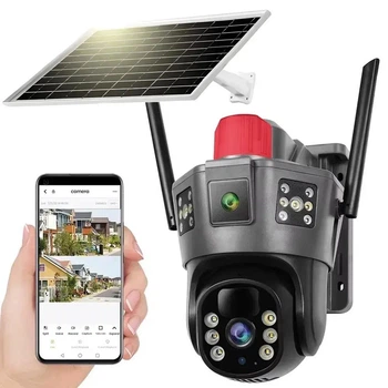 Камера работающая через 4G с двумя линзами TD35-4G SOLAR уличная ART-0160/ 7006 с солнечной панелью, датчик движения