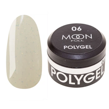 Полигель для наращивания Moon Full Poly Gel №06 молочный с шиммером, 15 мл.