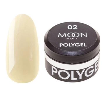 Полигель для наращивания Moon Full Poly Gel №02 молочно-белый, 15 мл.