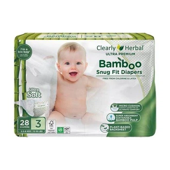 Детские подгузники Clearly Herbal Bamboo размер 3 (5.5-8 кг) 28 шт