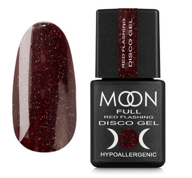 Гель-лак светоотражающий Disсo Gel Moon Full Red Flashing № FD10 винный с шиммером, 8 мл.