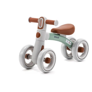 Біговел Adamex Welly з ліхтариком та блокуванням повороту керма, 4 колеса EVA 15,5 см, Caramel Mint