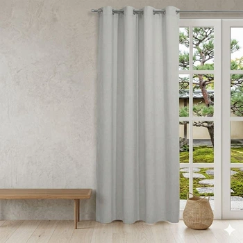 Штора на люверсах Decorator светло-серая 145х280