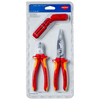 Набір інструментів KNIPEX 00 31 30 BK V01 3 предмети для електромонтажних робіт Червоний