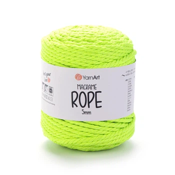 Шнур кручений для макраме YarnArt macrame rope 5мм яскраво-фісташковий 500г (№801)