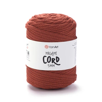 Шнур плетений YarnArt macrame cord 5 мм с сердечником для макраме теракотовий (№785)