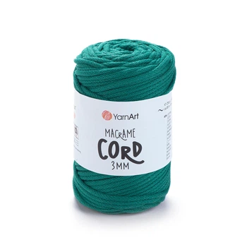 Шнур плетений YarnArt macrame cord темно-бірюзовий 3 мм для макраме (№783)