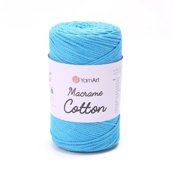Шнур плетений YarnArt macrame cotton 2мм яскраво-небесний (№780)