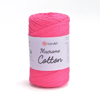 Шнур плетений YarnArt macrame cotton 2мм яскраво-рожевий (№803)