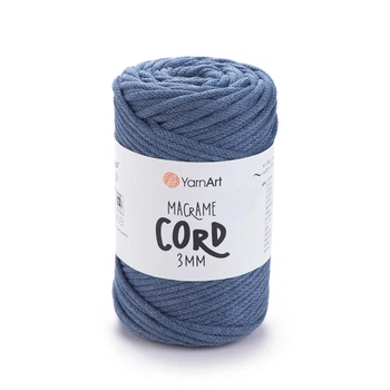 Шнур плетений YarnArt macrame cord джинс 3 мм для макраме (№761)