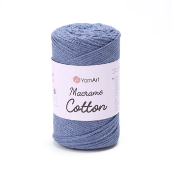 Шнур плетений YarnArt macrame cotton 2мм джинс (№761)