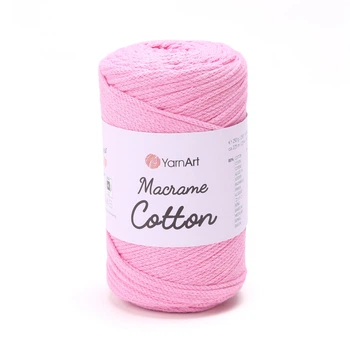 Шнур плетений YarnArt macrame cotton 2мм рожево-ліловий (№779)