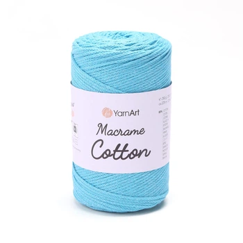 Шнур плетений YarnArt macrame cotton 2мм яскраво-блакитний (№763)