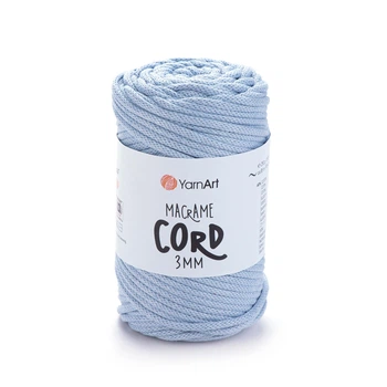 Шнур плетений YarnArt macrame cord блакитний 3 мм для макраме (№760)