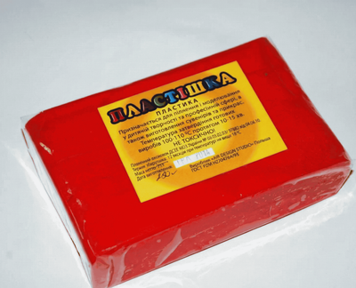 Полимерная глина Plastishka (Пластишка), основные цвета, 250 г., Красная Алая, (0108-250)