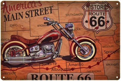 Металева табличка "America's Main Street (Historic Route 66)" (ms-002491)