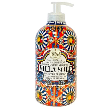 Рідке мило Сад Амальфі з ароматом лимона та білих квітів Nesti Dante Liquid Soap Villa Sole Chinotto di Amalfi 500 мл