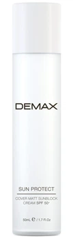 Захисний матуючий санблок SPF 50 Demax Sun Protect Cover Matt Sunblock Cream SPF 50 50 мл