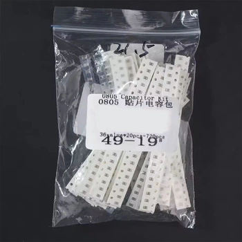 Набор SMD конденсаторов 0805 (720 шт) - Комплект керамических конденсаторов 36 номиналов для пайки и ремонта