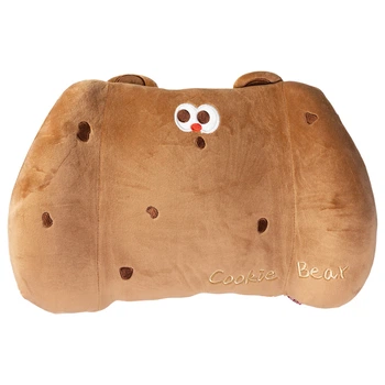 Подушка для попереку Cookie Bear коричневий ортопедична підтримка спини підголовник відпочинок Memory Foam м'яка анатомічна опора для попереку та спини при сидячій роботі автомобілі офісному кріслі