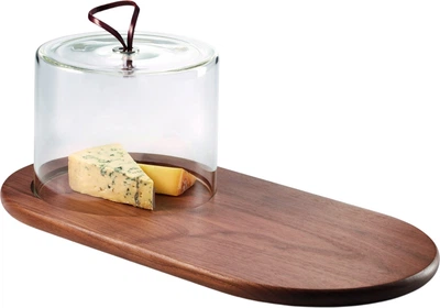 Deska do serów Philippi Walnut drewniana z pokrywą szklaną 40 x 21 x 12 cm (4037846171447)